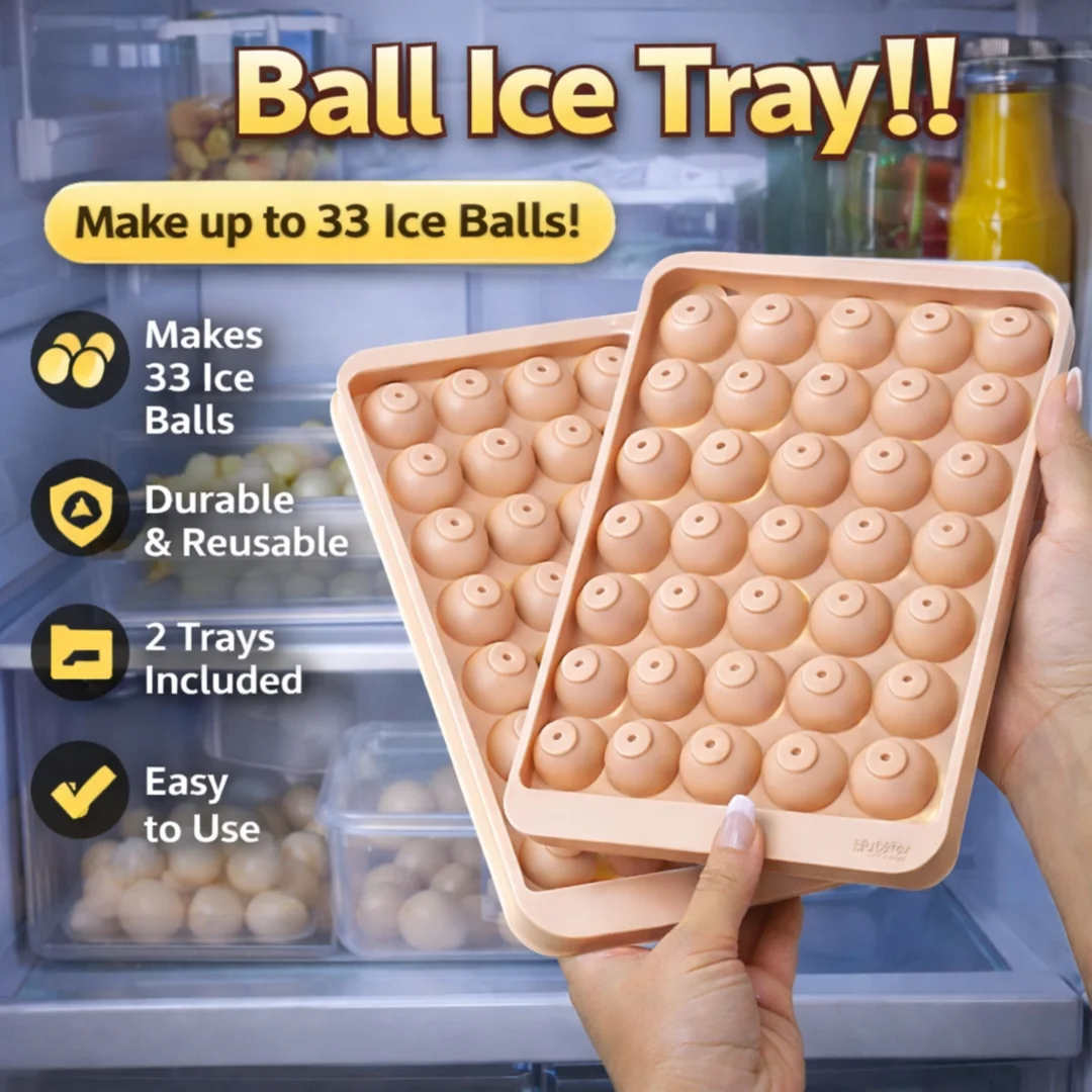 Ball Ice Tray – 33 Grid Ice Ball Maker (2 Trays Set)